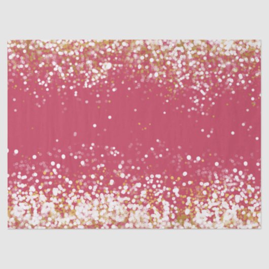 Pink White Gold Confetti Sparkle Seidenpapier (Vorderseite)