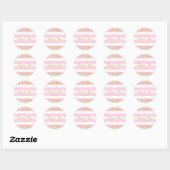 Pink White & Gold Imitate Confetti Moderne Sticker (Blatt)