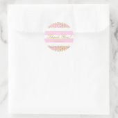 Pink White & Gold Imitate Confetti Moderne Sticker (Tasche)