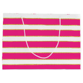 PINK WHITE GOLD STRIPES GROßE GESCHENKTÜTE (Rückseite)