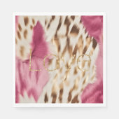 Pink White Gold Südwest Cowgirl Glitzer Liebe Serviette (Vorderseite)