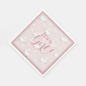 Pink White Gray Baby Lambs - Es ist ein Mädchen! Serviette (Ecke)