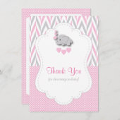 Pink, White Gray Elefant Danke 2 (Vorne/Hinten)