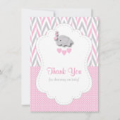 Pink, White Gray Elefant Danke 2 (Vorderseite)