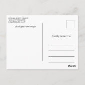 Pink, White Gray Elephant Baby Dusche Danke Postkarte (Rückseite)