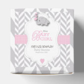 Pink, White Gray Elephant Babydusche Geschenkschachtel (Oben)