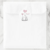 Pink, White Gray Elephant Babydusche Runder Aufkleber (Tasche)