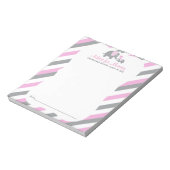Pink, White Gray Stripe Elefant - Ratschläge Notizblock (Rotiert)