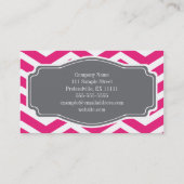 Pink White Gray Zickzack Personal Visitenkarte (Rückseite)