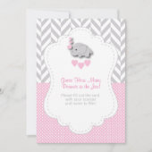 Pink, White Grey Elephant 🐘 - Spielanleitung Einladung (Vorderseite)