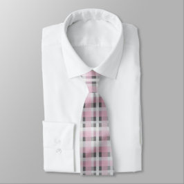 Pink White Grey Plaid Pattern – Trendy Tartan Krawatte