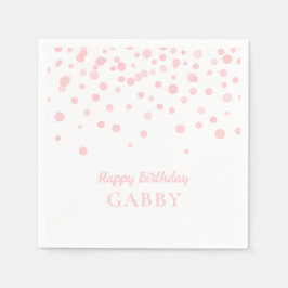 Pink & White Happy Geburtstag Pet Name Paper Napki Serviette