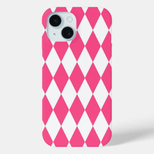 Pink White Harlequin Diamonds Schachbretts Design Case-Mate iPhone Hülle