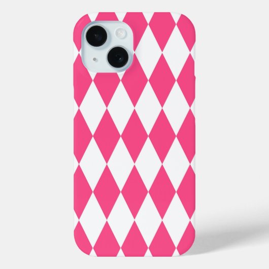 Pink White Harlequin Diamonds Schachbretts Design Case-Mate iPhone Hülle (Rückseite)