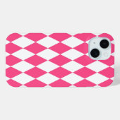Pink White Harlequin Diamonds Schachbretts Design Case-Mate iPhone Hülle (Rückseite (Horizontal))