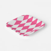 Pink White Harlequin Diamonds Schachbretts Design Pappteller (Gewinkelt)