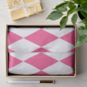 Pink White Harlequin Diamonds Schachbretts Design Seidenpapier (Geschenk)