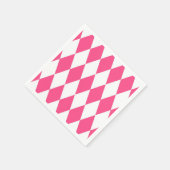Pink White Harlequin Diamonds Schachbretts Design Serviette (Ecke)