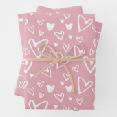 Pink White Heart Geschenkpapier Set (Beispiel)