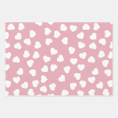 Pink White Heart Geschenkpapier Set (Vorderseite)