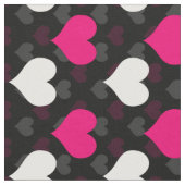 Pink White Hearts Black Stoff (Nahaufnahme)