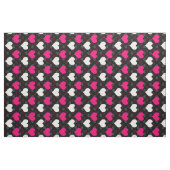 Pink White Hearts Black Stoff (Fat Quarter (45,7 x 55,9 cm))