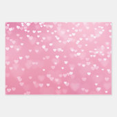 Pink White Hearts Geburtstag Geschenkpapier Set (Vorderseite)