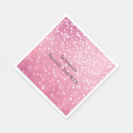 Pink White Hearts Geburtstag Serviette (Ecke)