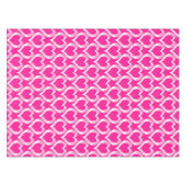 Pink White Hearts Muster Tischdecke (Vorderseite (Horizontal))