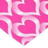 Pink White Hearts Muster Tischdecke (Schrägansicht)