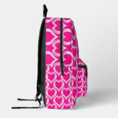 Pink White Hearts Pattern Bedruckter Rucksack (Links)