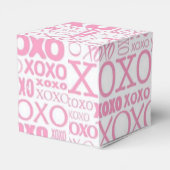Pink & White Hugs & Kisses Pattern Herz Liebhaber Geschenkschachtel (Rückseite)