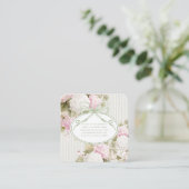 Pink White Hydrangeas Sage Green Bridal Shower Begleitkarte (Stehend Vorderseite)