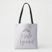Pink & White Individuelle Name Bridge Squad Brides Tasche (Vorderseite)