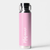 Pink-White-individuelle Name-Skript Trinkflasche (Vorne)