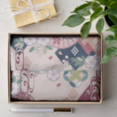 Pink White Japanisch Kimono Blumendekoupage Seidenpapier (Geschenk)