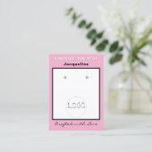 Pink White Jewelry Earrings Logo QR Code Visitenkarte (Stehend Vorderseite)