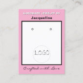 Pink White Jewelry Earrings Logo QR Code Visitenkarte (Vorderseite)