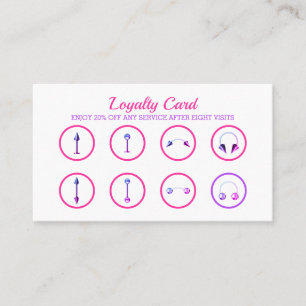 Pink White Jewelry Neon Stilvolle Body Piercing Treuekarte