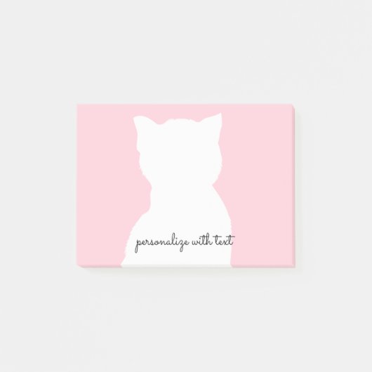 Pink White Kitty Post-it Klebezettel (Vorderseite)