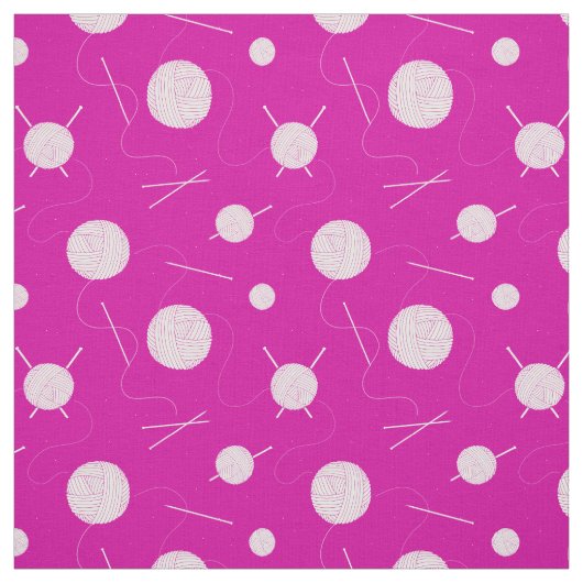 Pink White Knitting Lover's Gemustert Stoff (Muster)