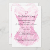 PINK WHITE LACE CORSET BACHELORETTE EINLADUNG (Vorne/Hinten)