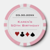 Pink White Las Vegas Casino Poker Pokerchips (Vorderseite)