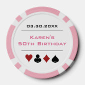 Pink White Las Vegas Casino Poker Pokerchips (Rückseite)