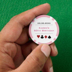 Pink White Las Vegas Casino Poker Pokerchips