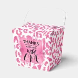 Pink White Leopard 1. Geburtstag Geschenkschachtel