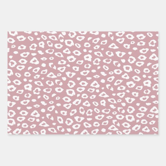Pink White Leopard Geschenkpapier Set (Vorderseite)