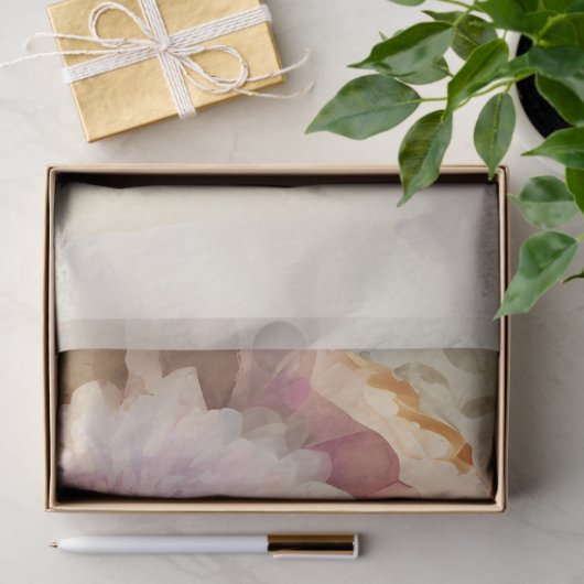 Pink White Lila Peonies Polterabend Seidenpapier (Geschenk)