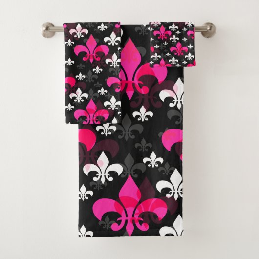 Pink White Lilie Badhandtuch Set (Insitu)