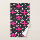 Pink White Lilie Badhandtuch Set (Handtuch)